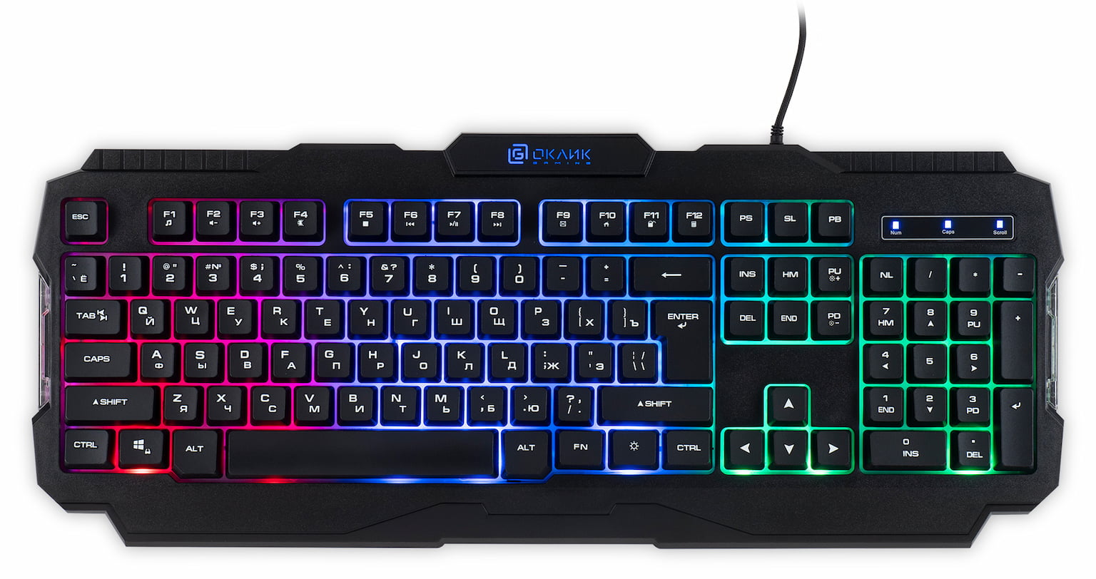 Клавиатура Oklick 757G HW2 проводная, USB Type-A, чёрный