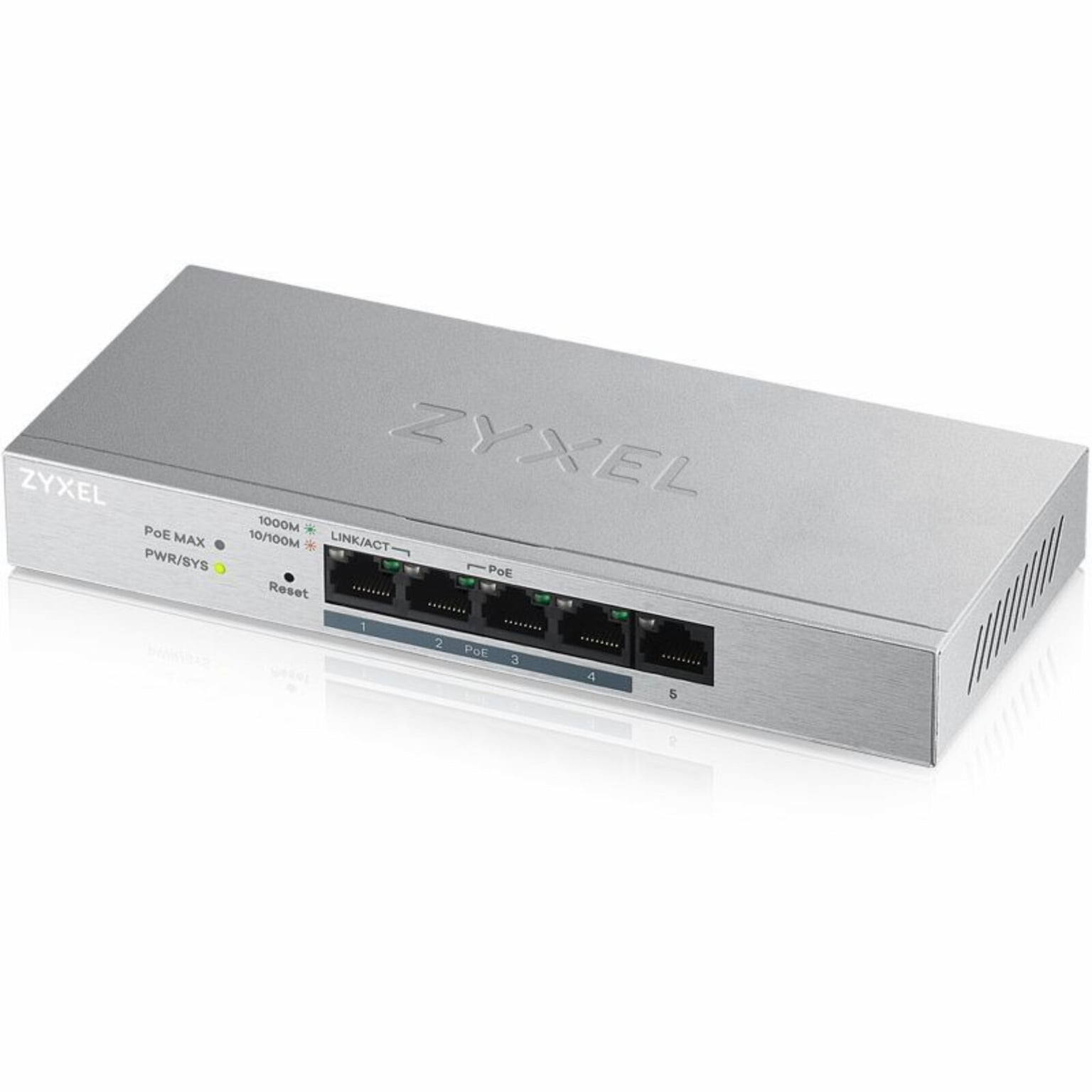 Коммутатор Zyxel GS1200-5HPv2-EU0101F 5G 4PoE+ 60W управляемый