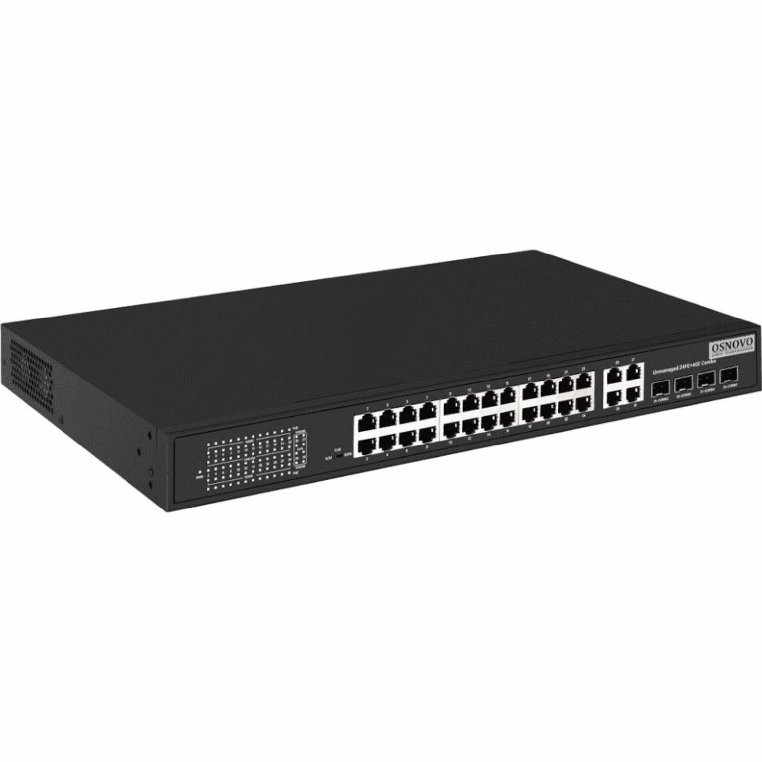Коммутатор Osnovo SW-62422(400W), 24×100 Мбит/с PoE++ + 2×1 Гбит/с Combo Uplink, неуправляемый
