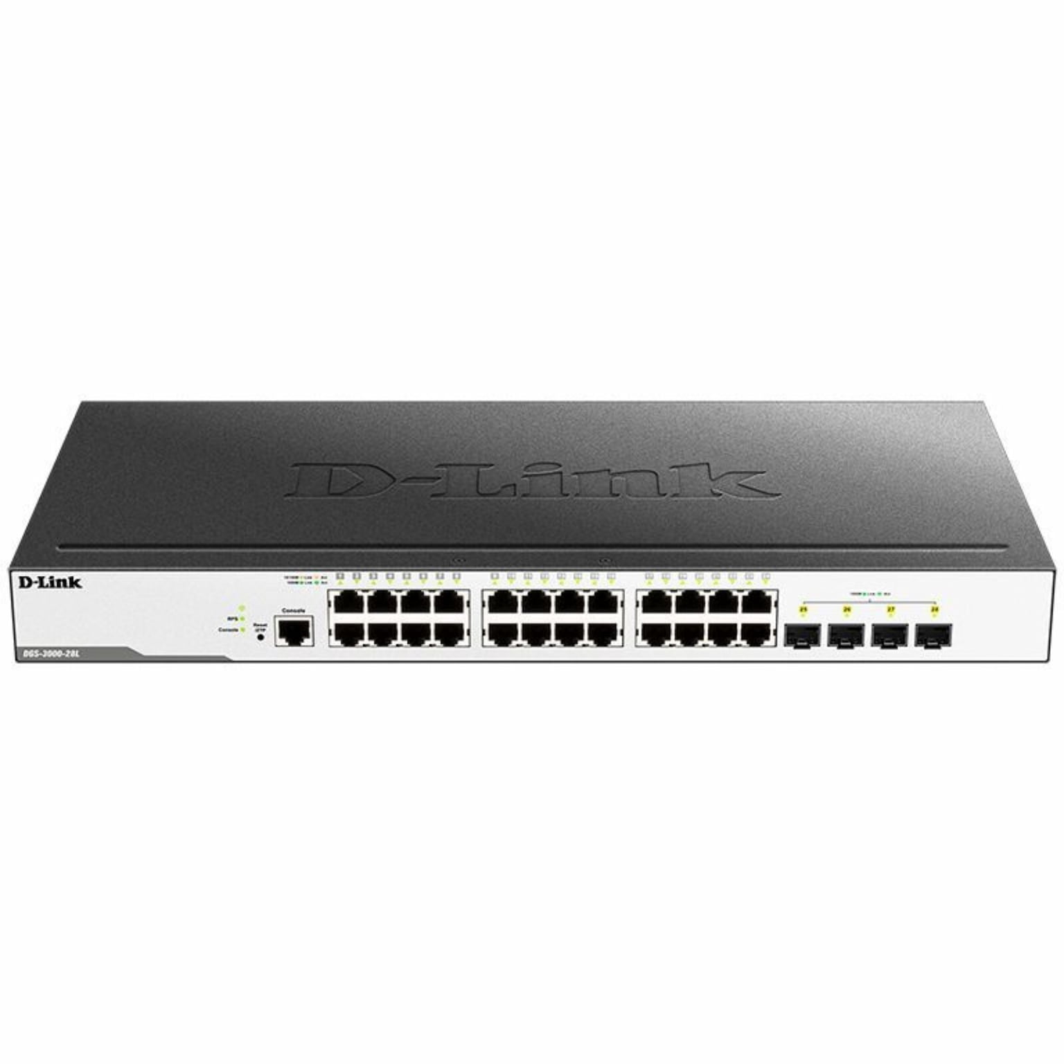 Коммутатор D-Link DGS-3000-28L/B1A, 24×1 Гбит/с + 4×1 Гбит/с SFP, управляемый