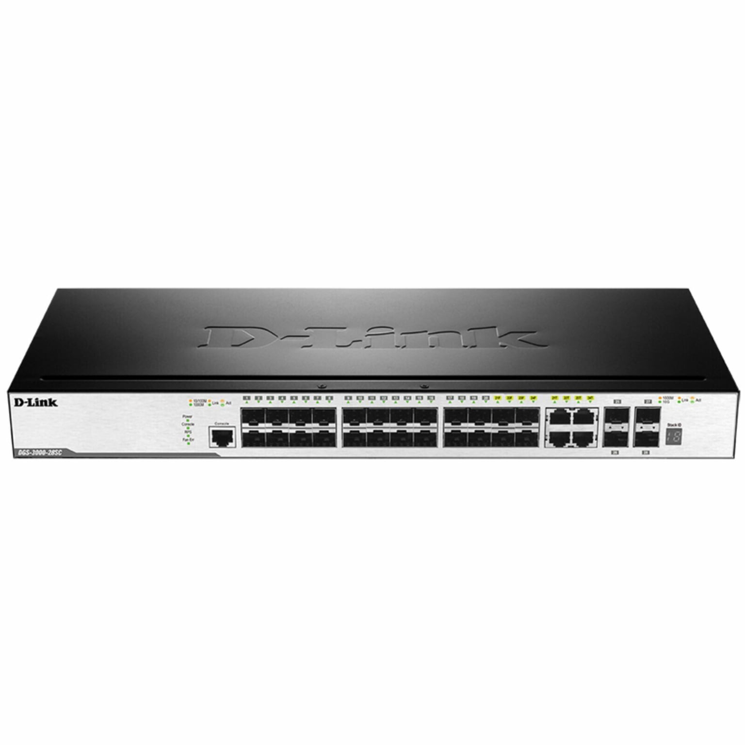 Коммутатор D-Link DGS-3000-28SC/A1A, 20×1 Гбит/с SFP + 4×1 Гбит/с Combo + 4×10 Гбит/с SFP+, управляемый