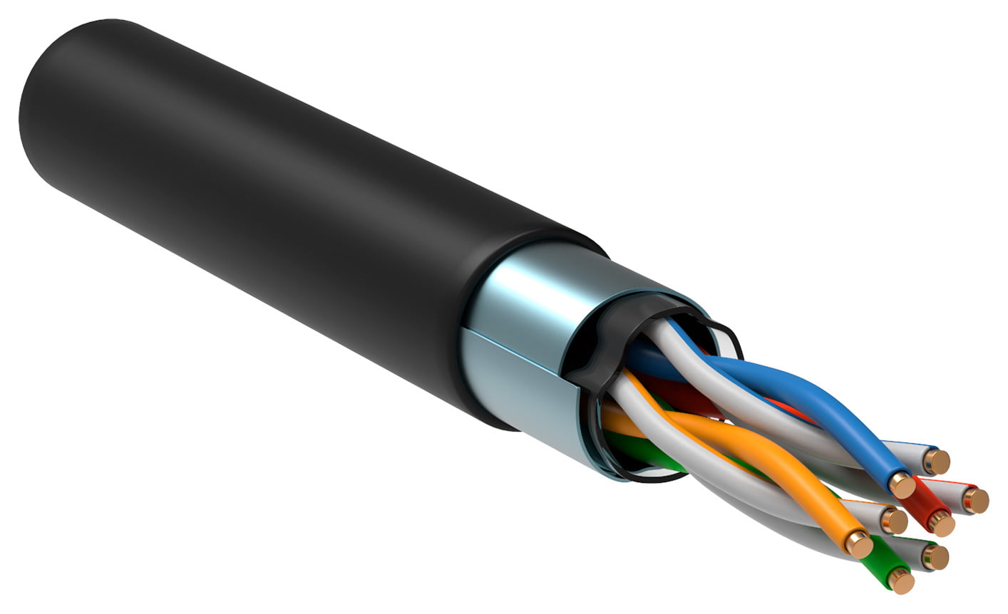 Кабель связи ITK витая пара F/UTP, cat.5e 4х2х24AWG solid, LDPE, 305м, черный