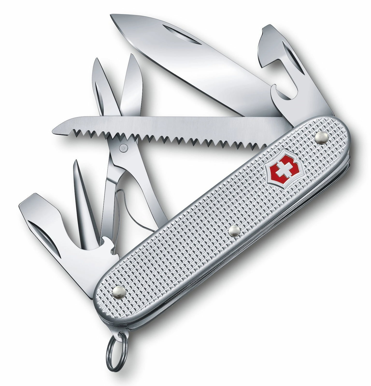 Нож Victorinox Farmer X Alox, 93 мм, 10 функций, алюминиевая рукоять, серебристый