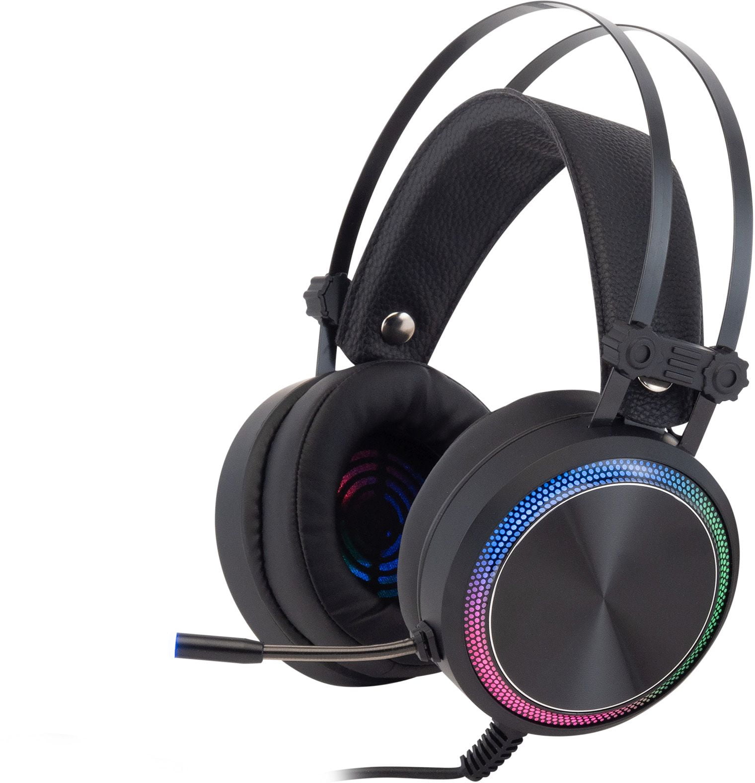 Гарнитура Oklick HS-L810G чёрный, проводная, USB, подсветка