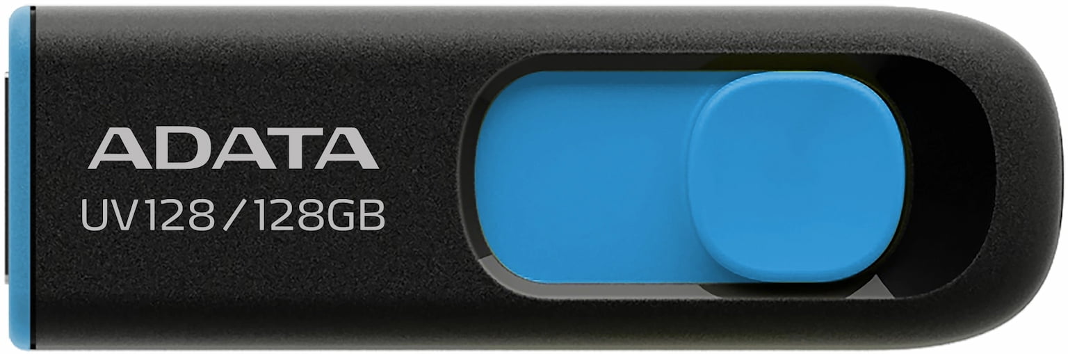 Флешка USB ADATA UV128 (AUV128-128G-RBE), 128Gb, USB 3.0, R/W 100/30, черный/синий