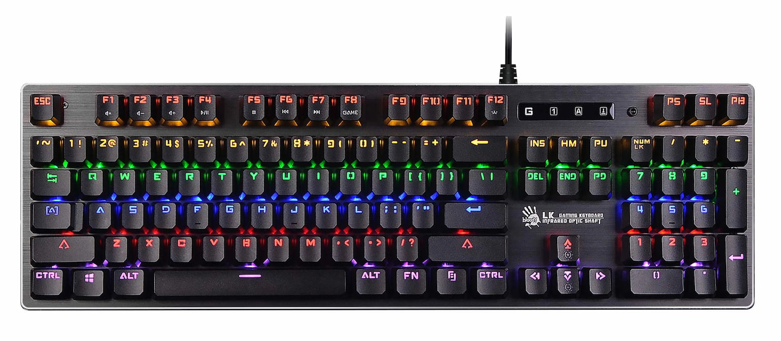Клавиатура проводная A4Tech B760 механическая черный/серый USB Gamer LED