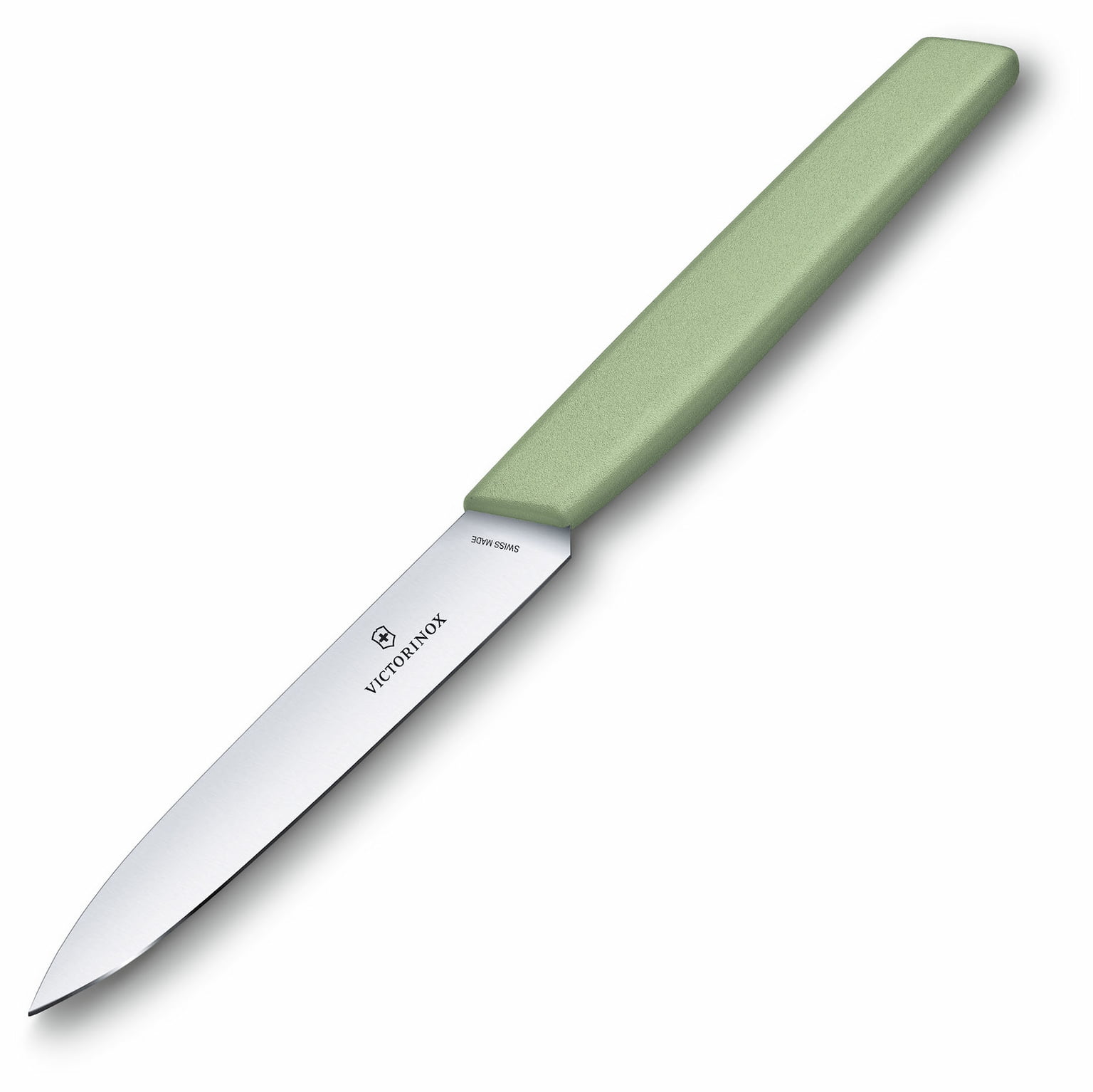 Нож кухонный Victorinox Swiss Modern (6.9006.1042) стальной разделочный лезв.100мм прямая заточка зеленый
