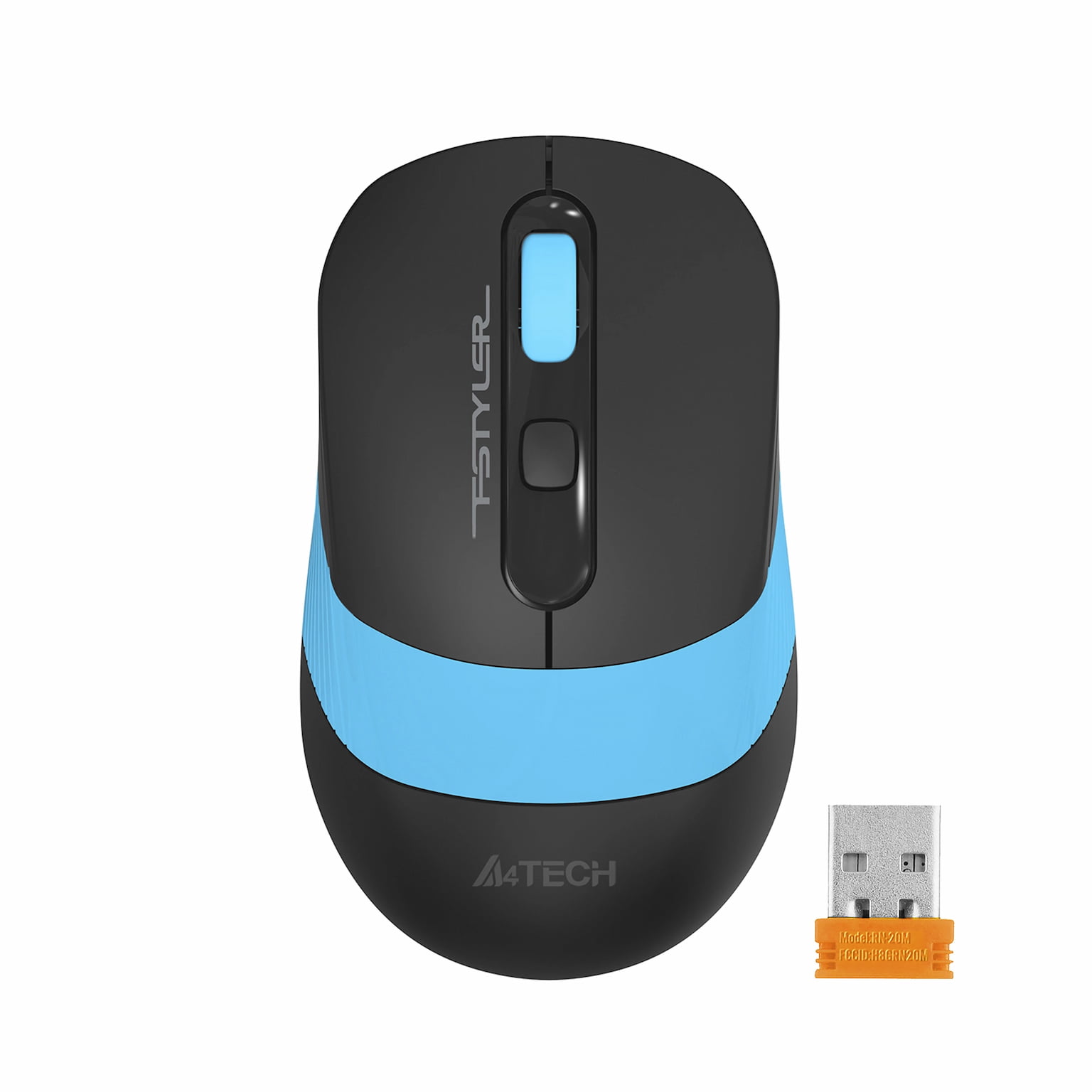 Мышь беспроводная A4Tech Fstyler FG10 черный/синий, 2000 dpi, радиоканал, USB, кнопки - 4