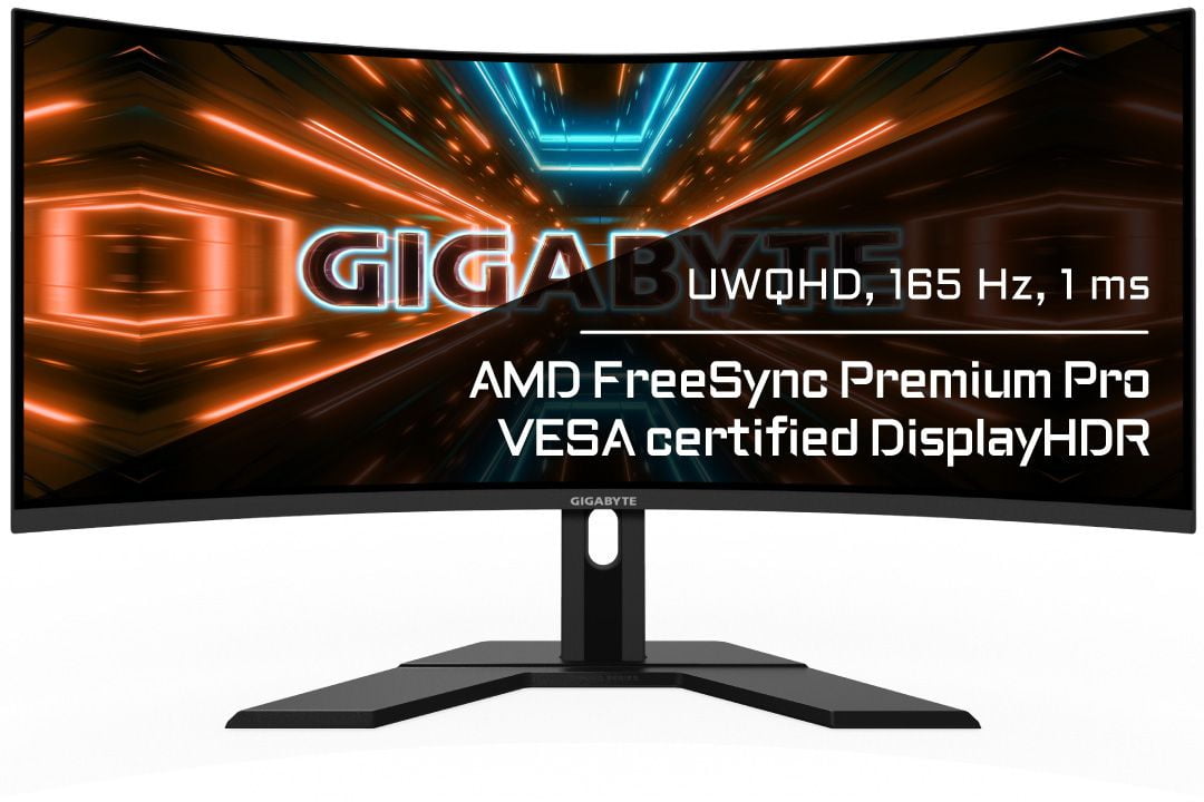 Монитор 34" Gigabyte G34WQC A-EK VA 3440x1440, 144 Гц, 1 мс, 21:9, 350 кд/м², 2xHDMI, 2xDP, 1x3.5 мм, изогнутый R1500, черный