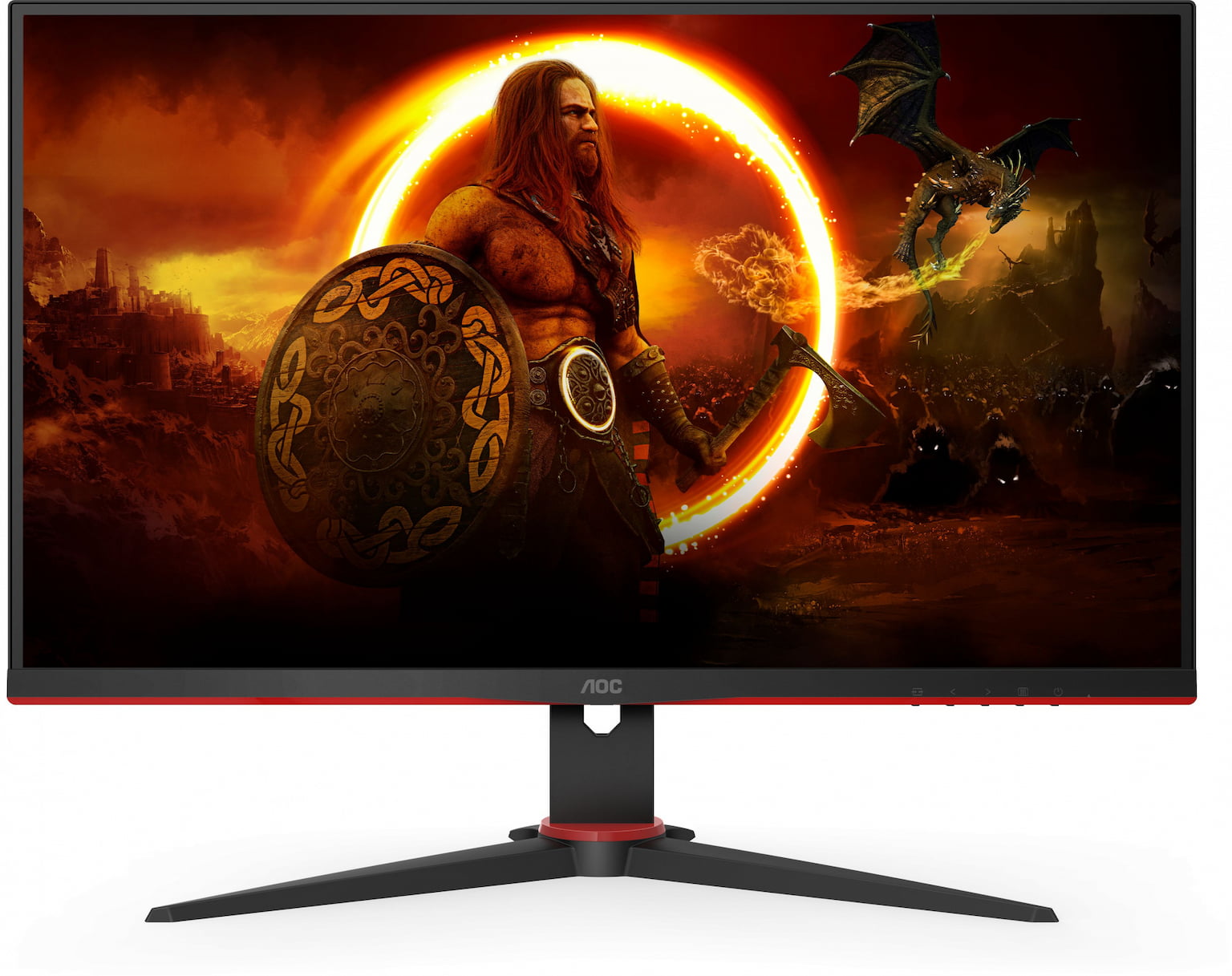 Монитор 23.8" AOC Gaming 24G2SAE VA 1920x1080, 165 Гц, 4 мс, 16:9, 350 кд/м2, 2xHDMI, 1хDP, 1xVGA, 1x3.5 мм, черный/красный