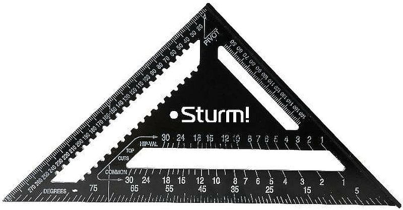 Угольник Sturm! 2020-07-300 300мм, алюминиевый сплав, черная оксидация, белая шкала