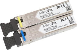 Трансивер Mikrotik S-3553LC20D "Pair of SFP modules, S-35LC20D (1.25G SM 20km T1310nm/R1550nm) + S-53LC20D (1.25G SM 20kmT1550nm/R1310nm)"