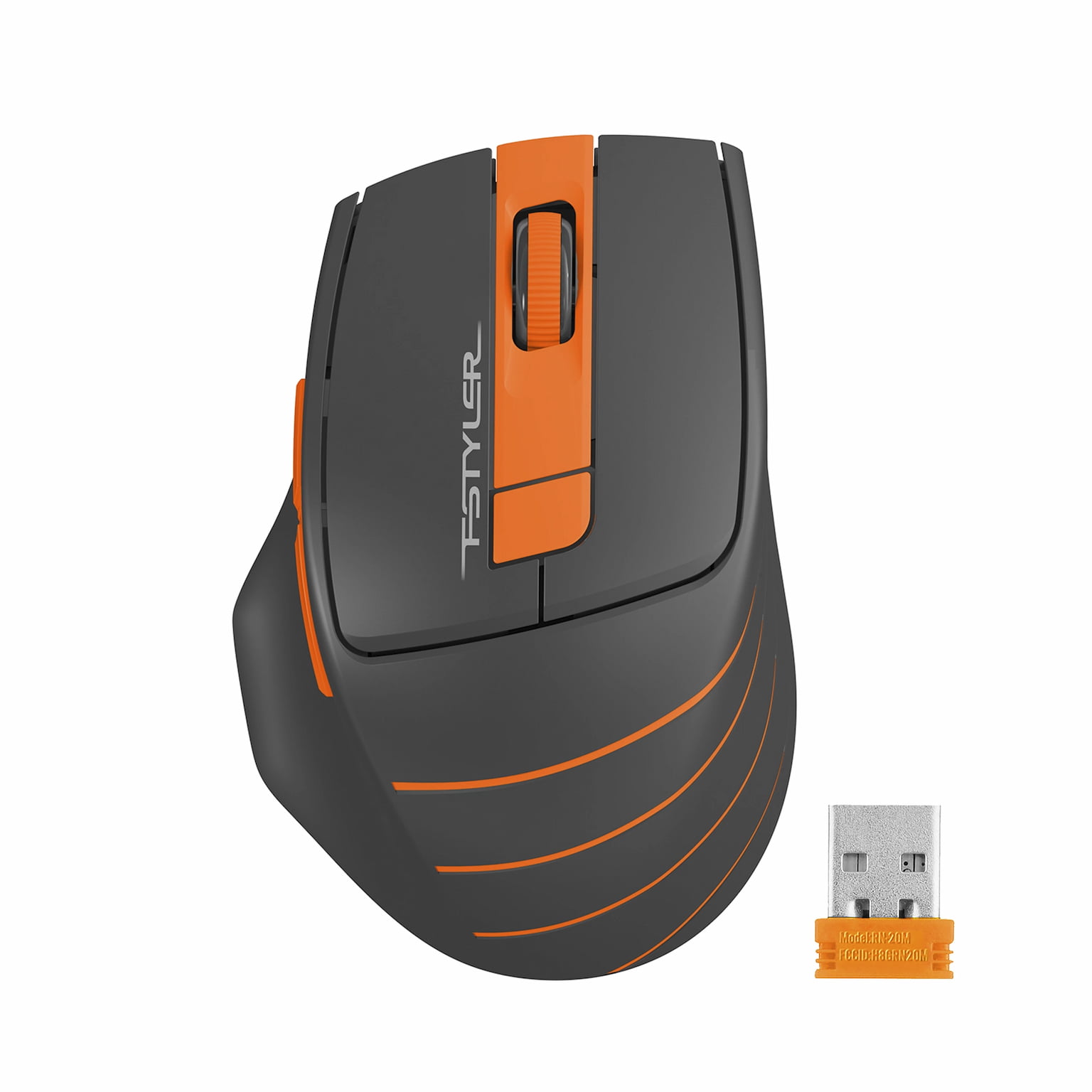 Мышь беспроводная A4Tech Fstyler FG30 серый/оранжевый, 2000 dpi, USB Type-A, радиоканал, кнопки - 6