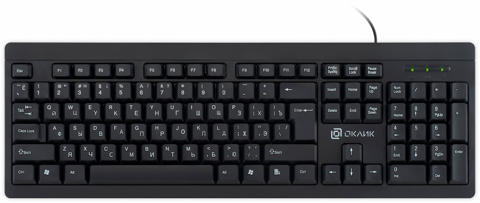 Клавиатура Oklick 95M проводная, USB Type-A, чёрный