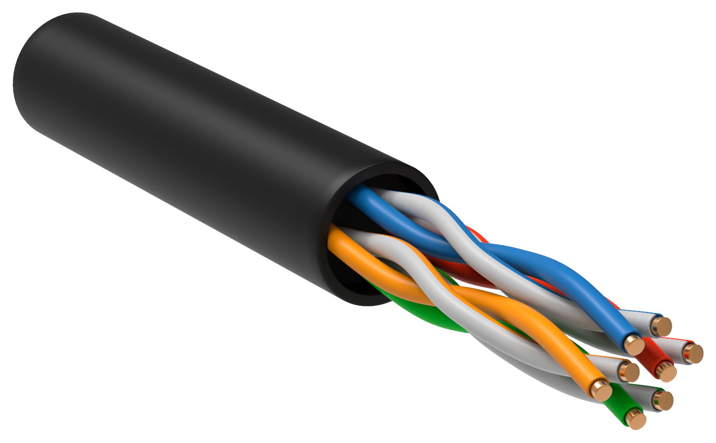 Кабель связи ITK витая пара U/UTP, cat.5e 4х2х24AWG solid, LDPE, 305м, черный