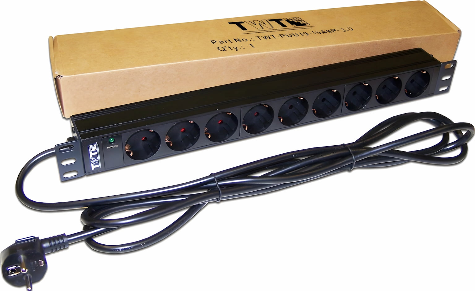 Управляемый блок распределения питания Lanmaster TWT-PDU19-16A9P-3.0 верт.размещ. 8xC13C13 базовые 10A C14