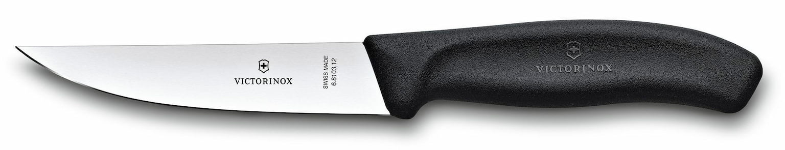 Нож кухонный Victorinox Swiss Classic (6.8103.12B) стальной разделочный лезв.120мм прямая заточка черный блистер