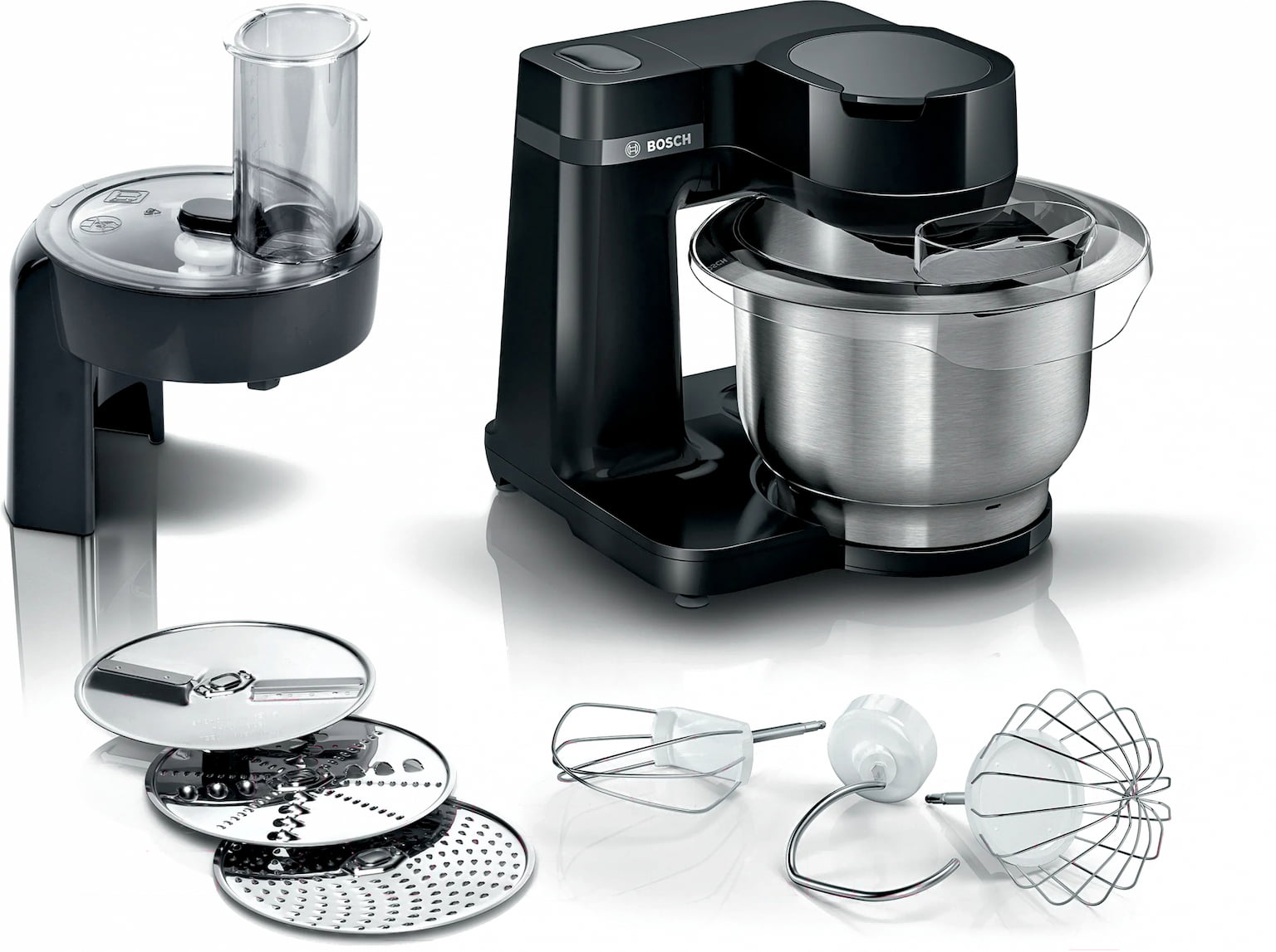 Кухонный комбайн Bosch MUMS2EB01, 700 Вт, 4 скорости, металл чаша 3,8 л, черный
