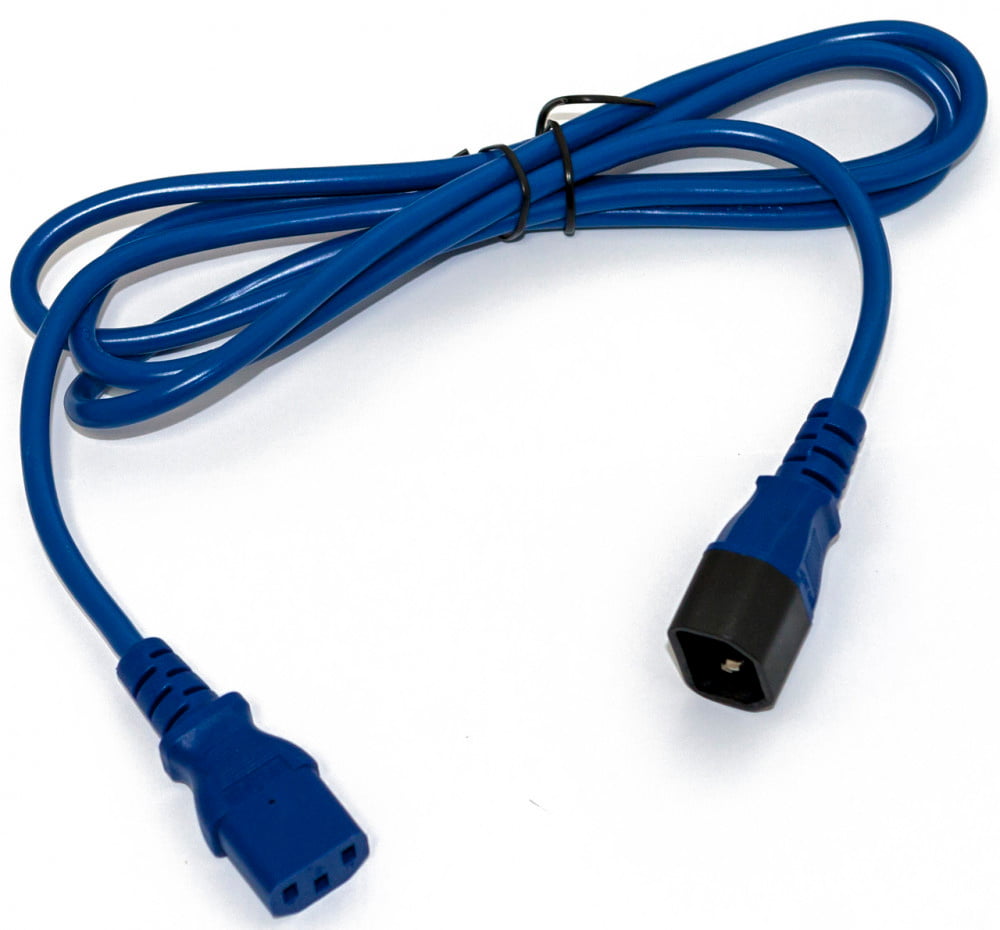 Шнур для блока питания Hyperline PWC-IEC13-IEC14, IEC 320 C13, вилка C14, 5 м, 10А, провода 3 х 1,0 кв. мм, синий