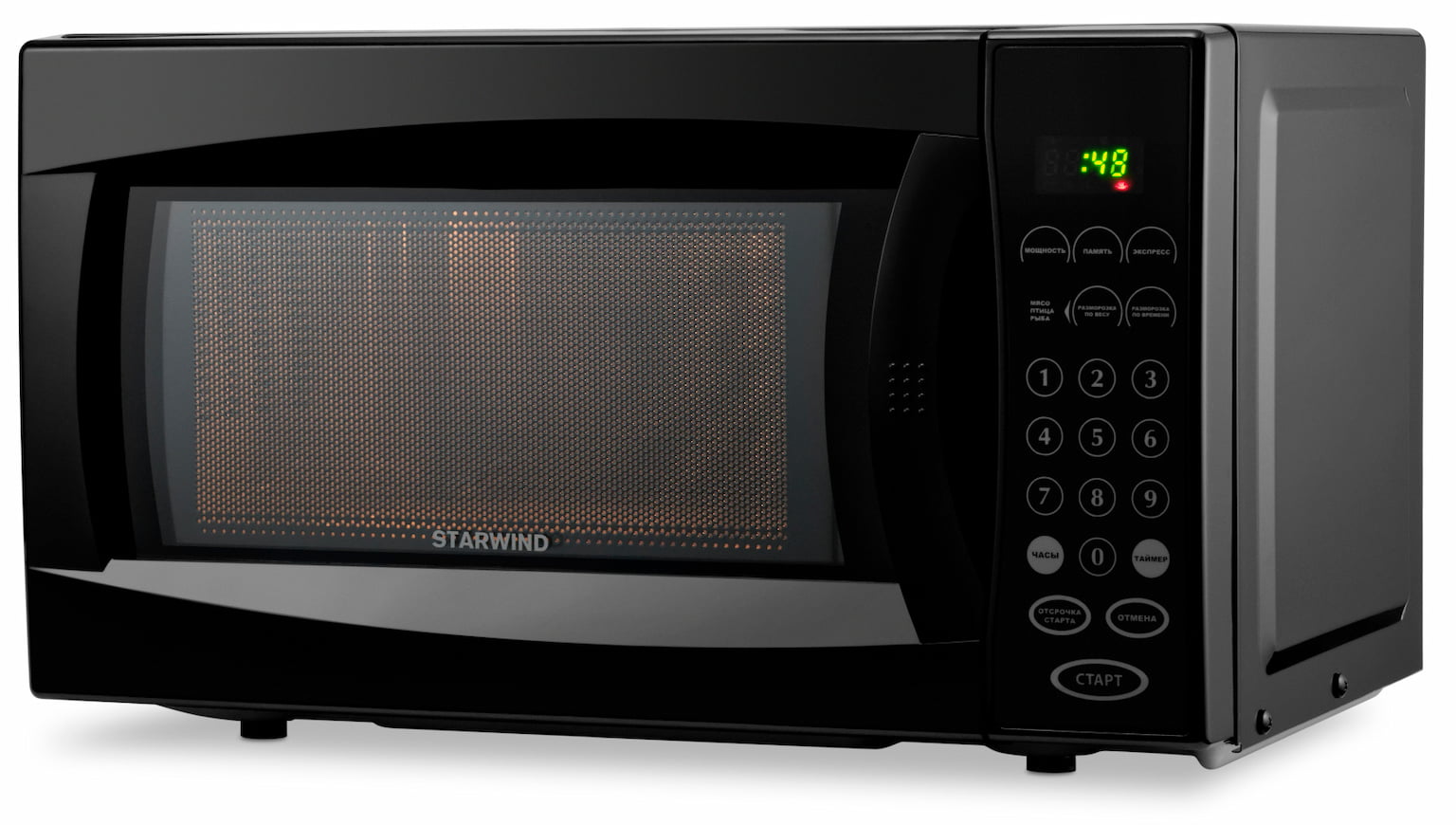 Микроволновая печь Starwind SMW4420 черный, 20 л, 700 Вт, переключатели - кнопки