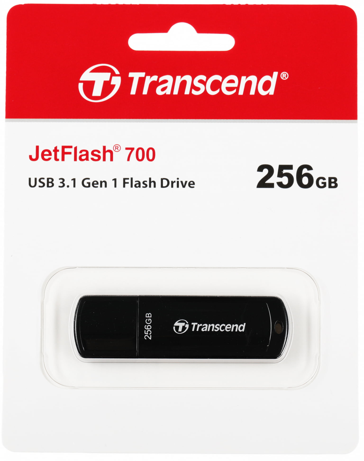 Флешка USB Transcend Jetflash 700 (TS256GJF700), 256Gb, USB 3.0, R/W 70/30 черный