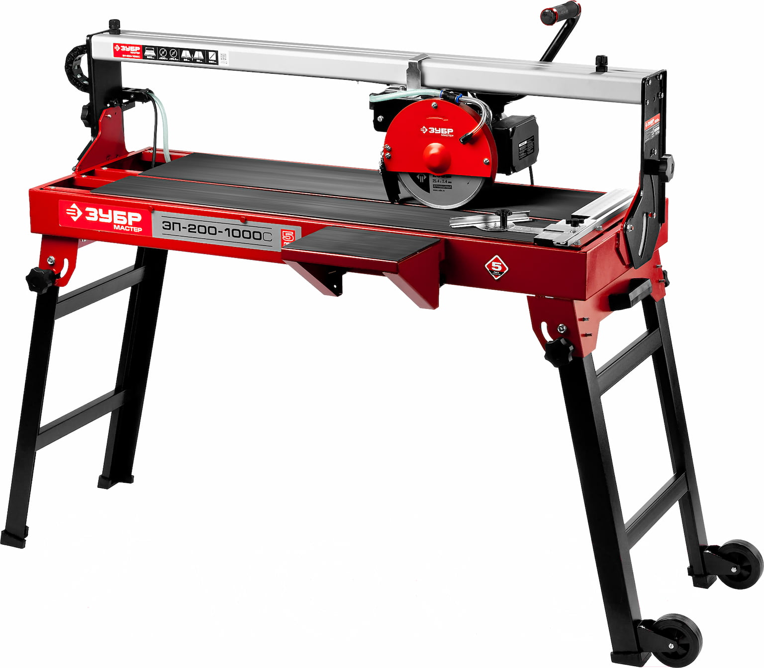 Электроплиткорез ЗУБР "МАСТЕР" ЭП-200-1000С длина реза 920 мм, диск 200 мм, глубина реза 90°-32мм/45°-28мм, стол 960x400 мм, 1000Вт