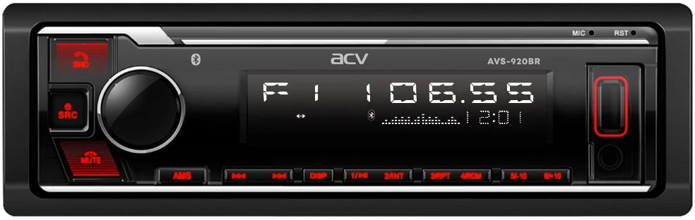 Автомагнитола ACV AVS-920BR, 1 DIN, Bluetooth, USB Type-A, AUX