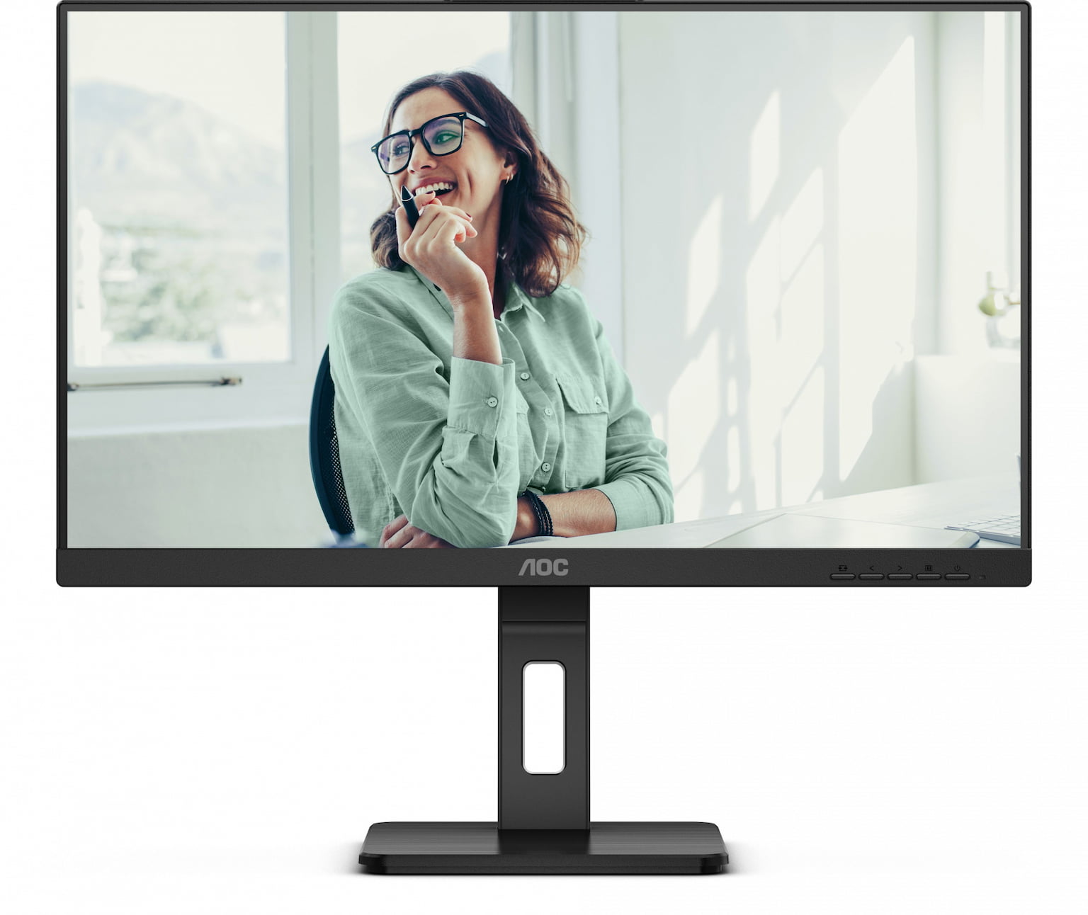 Монитор 27" AOC Q27P3CV IPS 2560x1440, 75 Гц, 4 мс, 16:9, 350 кд/м², 2xHDMI, DisplayPort, USB Type-C, встроенные динамики, черный