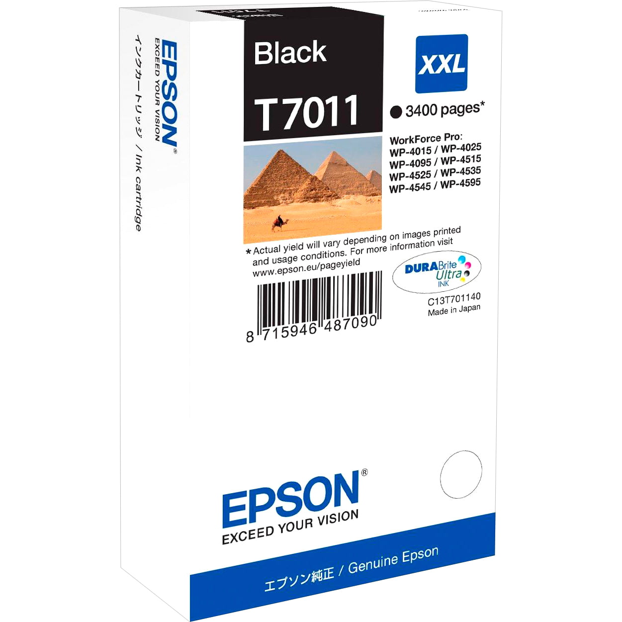 Картридж струйный Epson C13T70114010 WP 4000/4500 Series Ink XXL Cartridge Black 3.4k