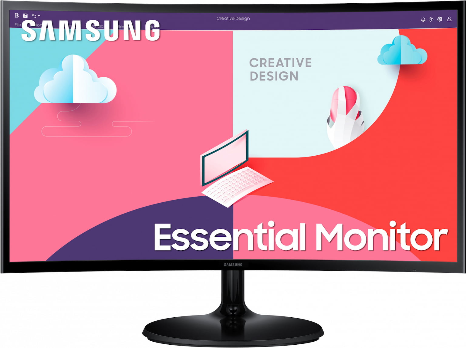 Монитор 23.8" Samsung S24C360EAI VA 1920x1080, 75 Гц, 4 мс, 16:9, 250 кд/м2, изогнутый, 1xHDMI, 1xVGA, черный