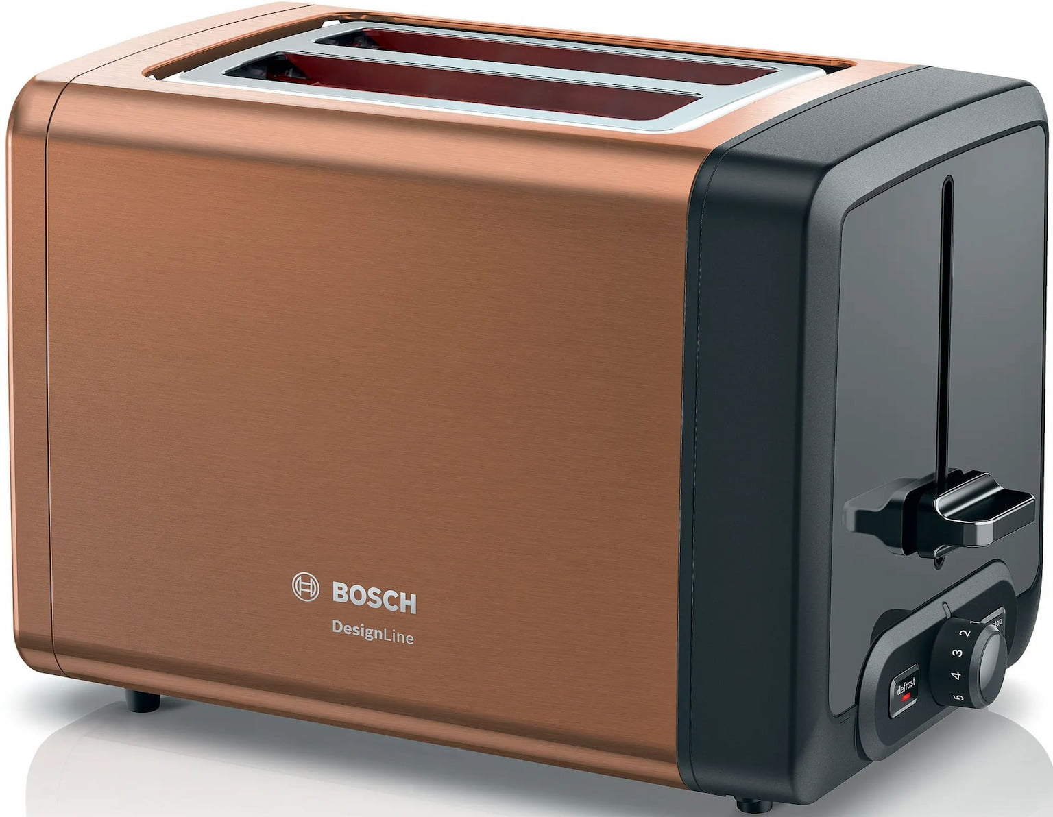 Тостер Bosch TAT4P429 медь, 970 Вт, 2 слота