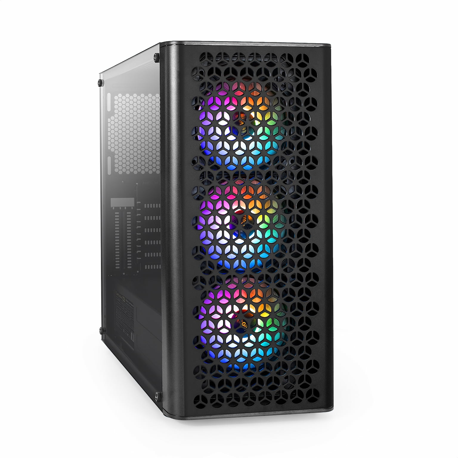 Компьютерный корпус Miditower ExeGate EVO-9202-EVO800 (ATX, БП EVO800RGb с вент. 12 см, с окном, 1*USB+1*USB 3.0, аудио, черный, 3 вент. 12см с RGb подсветкой)