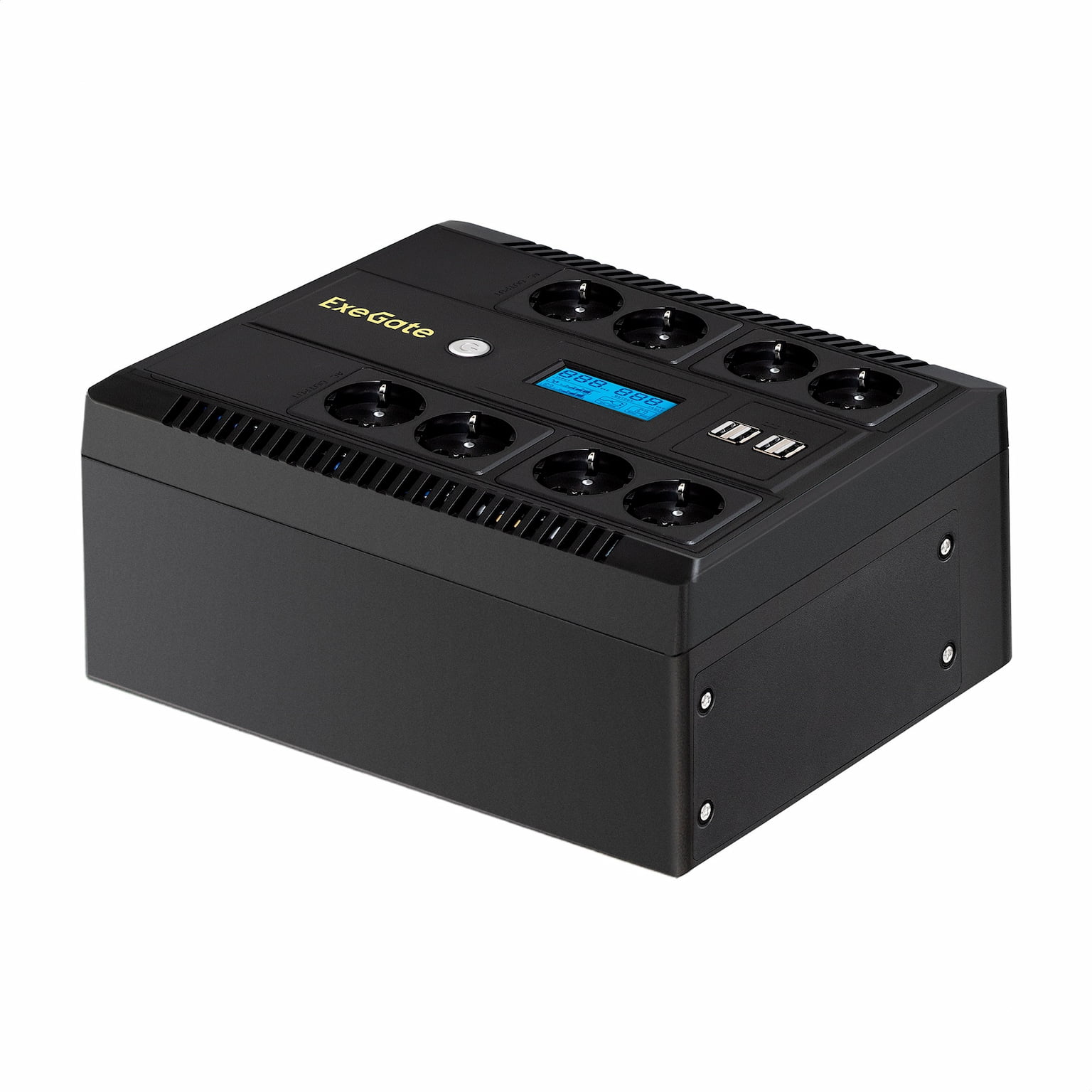 Источник бесперебойного питания ExeGate NEO Smart LHB-850.LCD.AVR.8SH.CH.RJ.USB / 850 ВА / 510 Вт / 8 x CEE 7 (евророзетка)