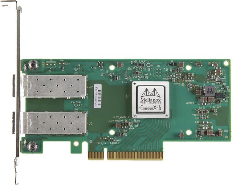 Сетевая карта ConnectX-5 EN network interface card, 10/25GbE dual-port SFP28, PCIe3.0 x8, UEFI Enabled (x86/ARM)