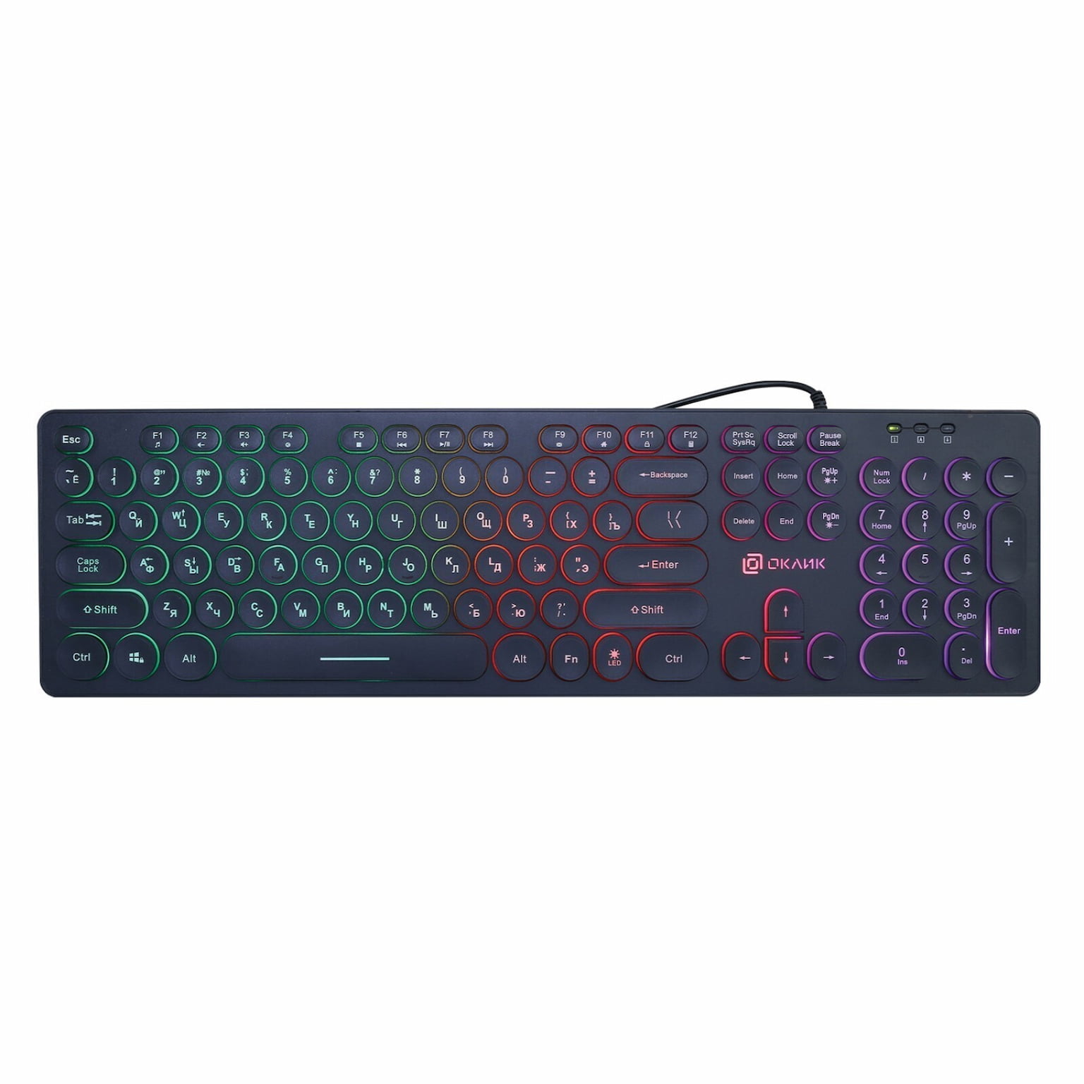 Клавиатура Oklick 420MRL проводная, USB Type-A, чёрный