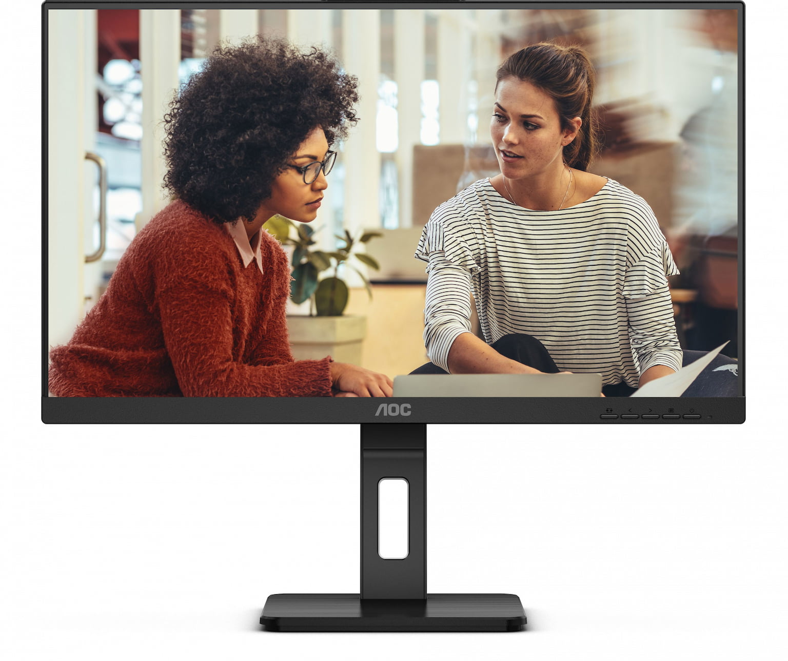 Монитор 23.8" AOC 24E3QAF IPS 1920x1080, 75 Гц, 4 мс, 16:9, 300 кд/м², HDMI, DisplayPort, VGA, Flicker Free, Low Blue Light, черный